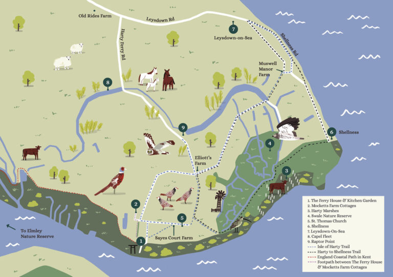 The Ferry House Harty Trails walking map