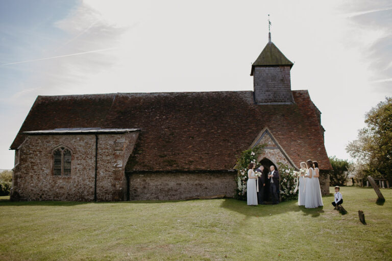A church ceremony at St Thomas the Apostle church in Harty before a wedding reception at The Ferry House in Kent.