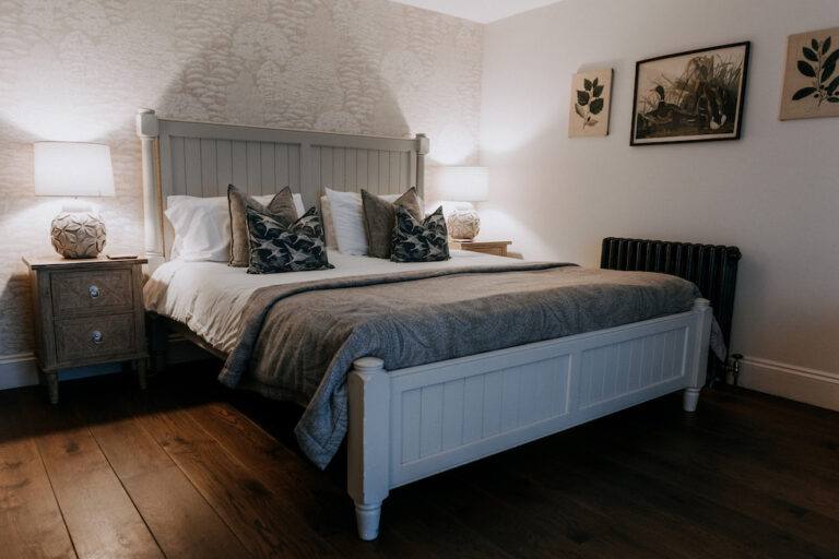 A beautifully furnished room in the Coach House complex at The Ferry House in Kent.